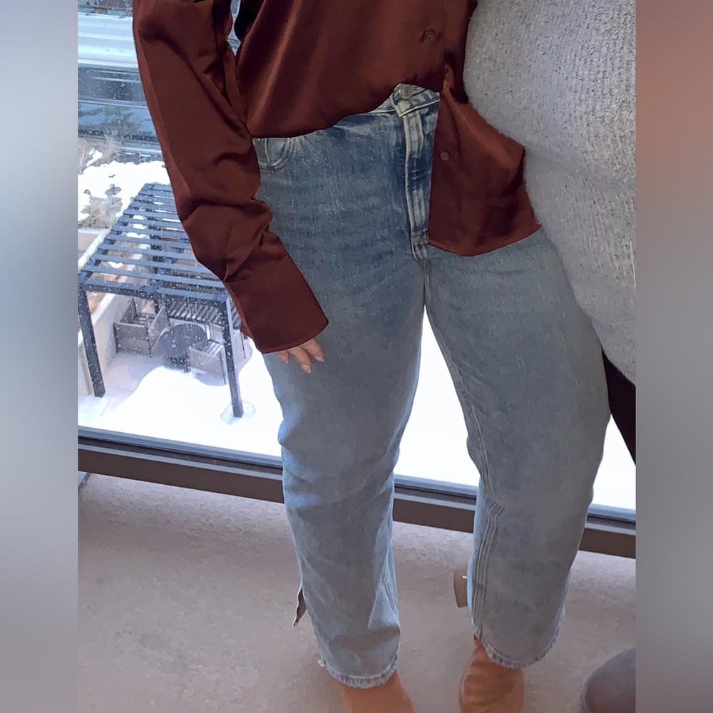 Abercrombie & Fitch -Ankle side slits- 90’s Straight Ultra High Rise -Curve Love